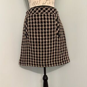 LOFT Black and Cream A-Line Skirt